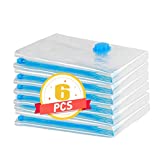 QH7 Bolsas Ahorro de Espacio, 6 Piezas Envasadas al vacío Ahorro de Espacio Reutilizables para Contener Ropa, Sábanas, Edredones, Almohadas 6 (100x80) cm