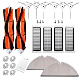 Accesorios Kit de Repuestos para Xiaomi Roborock S50 S51 S55 S5 max S6 S60 S65 Xiaomi MI Robot Aspirador, Cepillo Principal Cepillo Lateral Paños de Filtro HEPA Fregona para Xiaomi Roborock - 27 uds.