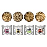 TMKEFFC Virutas de madera ahumada perfectas para ahumador de cocina, virutas de madera 4 oz * 4 latas - 1x Mesquite, 1x Cherry, 1x Apple, 1x Hickory