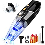Aspirador de mano inalámbrico, LOMUG Aspirador de mano inalámbrico potente 9000PA, Aspirador de mano recargable, Aspirador de mano potente, Aspirador de mano Carga USB rápida, Hogar, Coche