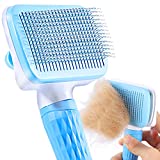 ACE2ACE Cepillo suave para perros y gatos, cepillo de limpieza automática para mascotas con bolas de goma, elimina el exceso y el pelo de animales muertos, no raya a los animales