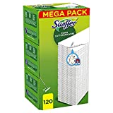 Paños para atrapar el polvo seco Swiffer, 120 paños, atrapa y atrapa el polvo y la suciedad, ideal para pelo de mascotas, todo tipo de suelos, tamaño maxi