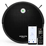 CREATE / NETBOT S15 / Robot Aspirador 4 en 1 Negro / Potencia de Succión 1500 Pa Max, 600ml, Ideal para Pelo de Mascotas, Alfombras y Pisos Duros, Control APP, Alexa, Wifi