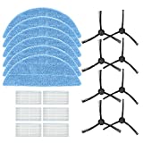 Accesorios de repuesto DingGreat para aspiradora robot ILIFE V3 V3s V5 V5s V5s PRO - 8 cepillos laterales + 6 filtros Hepa + 6 trapeadores de tela