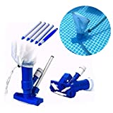 HUIJ Aspiradora, aspiradora portátil para piscina, aspiradora portátil de hidromasaje para piscina para piscina, spa, bañera de hidromasaje, para hojas, suciedad y arena y limo (azul)