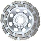 PRODIAMANT Muela de copa de diamante premium de dos hileras para hormigón universal 125 mm x 22,2 mm