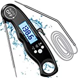 Termómetro digital de cocina Cocoda, termómetro de horno LCD de lectura instantánea con 2 sondas de acero inoxidable y alambre largo e imán, temperatura preestablecida para parrilla de barbacoa, pastelería
