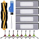 Ansook Accesorios de Repuesto para Robot Aspirador ECOVACS DEEBOT OZMO 950 920 T8, T8+, T8 AIVI, T9, T9+, N8, N8+, N8 PRO, N8 PRO+ Series, 1 Cepillo Principal, 8 Cepillos Laterales, 4 Filtros Hepa, 4 esponjas
