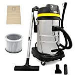 Aspirador Industrial Sin Bolsa Aspirador de Sólidos Líquidos con Bolsa Opcional para Aspiración de Sólidos y Accesorios 3 Boquillas Incluidas Filtro HEPA (E12), 45 L/S, 1400 W, Manguera 1.5m, Capacidad 50L