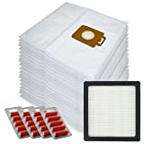 SPARES2GO-Paño de microfibra para H14-Filtro HEPA para aspirador Nilfisk Extreme X100 X150 X200 X210 X300 series aspirador (Pack de 20) -Ambientadores cartucho de filtro
