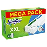 Swiffer Dry XXL Paños para atrapar el polvo, 48 paños, atrapa y atrapa el polvo y la suciedad, ideal para pelo de mascotas, todo tipo de pisos, tamaño maxi