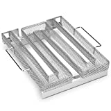Navaris Generador de Humo Frío Ahumador - Caja Ahumadora BBQ 17x22,5x4,5cm Acero Inoxidable - Caja Ahumadora Carne Pescado para Horno Grill - M