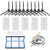CJBIN Accesorios de Repuesto para Robot Aspirador, Accesorios de Aspirador para ILIFE V3 V3s V5 V5s V5s Pro, 1 Filtros Primarios, 5 Filtros, 6 Cepillos Laterales, 1 Cepillo de Limpieza