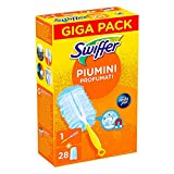 Swiffer Duster Dust Catchers, 1 mango, 28 edredones, trampas para polvo y suciedad, ideal para pelo de mascotas, tamaño maxi, kit de inicio
