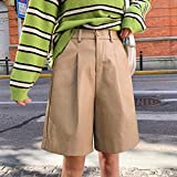 Pantalones cortos de verano para mujer, pantalones cortos holgados de cinco puntos, Bermudas con cintura elástica, pantalones cortos de otoño de talla grande S-3XL-B_XXL, mejora