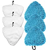 TaylorHe Universal Triangular Microfibra Paños de limpieza lavables para Vax S1 S2 y H2O X5 Vileda Steam Cleaner Juego de 6 piezas (3 paños de coral, 3 paños de microfibra)