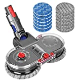 Cabezal de escoba eléctrica DrRobor para aspiradora Dyson V11 V10 V15 V8 V7, cabezal de fregona con depósito de agua extraíble, 12 paños lavables