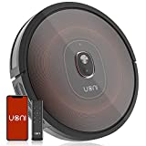 Aspirador robot Uoni S1, funciona con Alexa, silencioso, súper delgado, conexión Wi-Fi, aspirador robot de carga automática, ideal para pelo de mascotas y alfombras (negro)