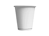 200 Vasos de Papel para Café de 80ml Ultra-Resistentes Uso Profesional - Vasos Desechables Desechables para Bebidas Calientes y Frías - Modelo Neutro 2.5 OZ (BLANCO)