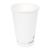 1000 Unidades - 1 Vaso Papel Tapiz 'Plastic Free' 480 ml 300 G/M2 Ø9/6 x 13,2 Cm Cartón Blanco
