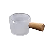 Jarra laoonl, taza de leche con mango de madera, piezas de vasos de chupito Espresso, vidrio transparente, café con leche, mini café con leche/cafetera