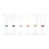 Juego de 6 copas de champán con luz LED para flauta de vino, copas de champán activadas con líquido para boda, pieza de flauta de Año Nuevo Multicolor