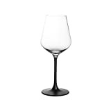 Villeroy & Boch Manufacture Rock Juego de copas de vino tinto, 4 piezas, 380 ml, Cristal, Transparente / Negro, 470 mililitros, Vidrio