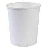 BIOZOYG Vasos de Cartón para Alimentos Vasos Blancos Desechables Los vasos compostables con revestimiento interno hechos con pintura al agua Los 25 vasos de papel biodegradables 800ml