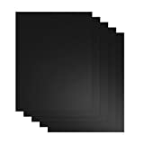 Juego de 5 alfombrillas para barbacoa, 100 % antiadherentes, reutilizables, conformes con FDA, conformes con PFOA, para barbacoas de carbón, gas y horno, 40 x 33 cm (negro)