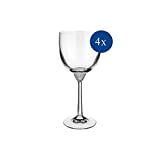 Villeroy & Boch Signature Octavie - Juego de 4 vasos de agua, 370 ml, 20,6 cm, cristal nostálgico con decoración de punta de piedra debajo de la cúpula, transparente, apto para lavavajillas