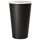 Swinmlad 20oz 600ml Taza de café de jugo de té Taza de papel desechable de color sólido, negro