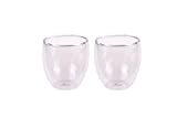Tazas de café de vidrio térmico de doble pared de 250 ml, juego de 2 piezas, de doble pared, para café con leche, macchiato, té, bebidas frías y calientes