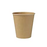 BIOZOYG Bio Vasos Desechables Compostables I Vasos Desechables Vasos de Papel I 50 Vasos de Cartón Café para Llevar Marrón Crudo 250 ml 10 oz