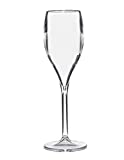RucBicchieri Set de 6 piezas 'FLAUTA OPAL' 15 CL IRROMPIBLE, TRANSPARENTE en SAN, Sin Bpa, Reutilizable y apto para lavavajillas, Transparente Transparente