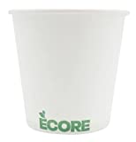 ECORE - Set 50,100,500,1000 Vasos Desechables 200ml en papel cartón biodegradable para café y bebidas frías calientes, disponible en diferentes colores (Blanco, 100)