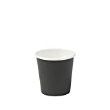 BIOZOYG Vaso de Papel Orgánico Vaso Desechable Vaso de Papel Vaso Compostable y Biodegradable I Cups Negro, Sin Imprimir, Eco-compatible 50 Piezas 100ml 4 OC