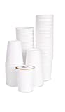 100 vasos de papel blancos para bebidas calientes de 7 oz - 180 ml - 100 vasos de papel de 7 oz para bebidas frías y calientes