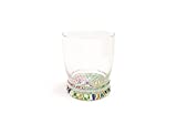 Excelsa Maioliche Set 6 Vasos de Agua con Fondo Decorado, 340 ml, Vidrio, Multicolor
