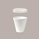LUCGEL Srl 1000 uds Vasos + Tapa de poliestireno 250 cc Café Take Way Takeaway Ginseng Caffe Cappuccino Comida Gastronomía Entrega