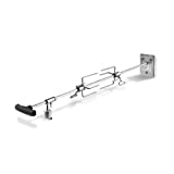 BURNHARD Asador Eléctrico para Barbacoa, Asador en Acero Inoxidable, Juego de pinchos para grill - Max 62 cm