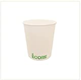 Virsus 300pcs (6cf de 50pcs) Vasos de papel para agua 200ml Cartón biodegradable color blanco