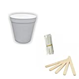 Juego de vasos isotérmicos desechables 250 tazas de café 80 cc + 250 agitadores de madera envueltos individualmente