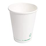 1000 Unidades - 1 Vaso Papel Tapiz 'Plastic Free' 360 ml 300 G/M2 Ø9/6 x 11 Cm Cartón Blanco