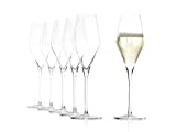 STÖLZLE LAUSITZ Copas de champán Quatrophil 290ml I Juego de 6 copas de champán y vino espumoso irrompibles, aptas para lavavajillas I Cristal precioso efecto soplado I Alta calidad