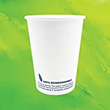 ECOnom - Vasos de papel desechables, biodegradables, compostables, reciclables, para café, té, bebidas frías y calientes para fiestas (8 oz, 100 vasos biológicos de una sola pared)