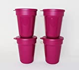 Tupperware Aloha - 4 vasos de 470 ml, con mini colador, color: Lila