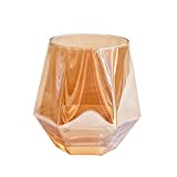 BYCZSYHCJ Vasos Forma de diamante Vasos para beber Vasos de colores Tazas de vidrio Cóctel Champán Vino Vaso de whisky Vasos de cocina (300 ml) Vasos de agua de vidrio (Color: D)