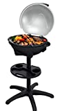Senya SYCK-G045 - Barbacoa eléctrica de sobremesa con tapa desmontable, superficie de cocción 44 x 33 cm, placa de aluminio fundido a presión, termostato regulable, 2400 W, gris