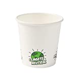 GREENBOX Vasos desechables ecológicos de papel orgánico, compostables, ideales para espresso con EcoUp© Icon y revestimiento PLA, 50 vasos de 100 ml