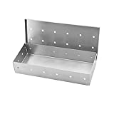 Caja para ahumar barbacoa, caja para ahumar de acero inoxidable para parrillas de gas y parrillas de carbón, agregue sabor ahumado para barbacoa en carne a la parrilla para el hogar/jardín/barbacoa